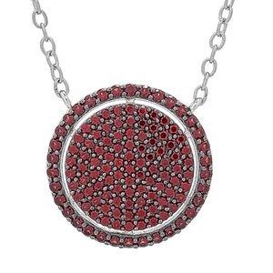 NWOT Sterling Silver Real Garnet Large Necklace